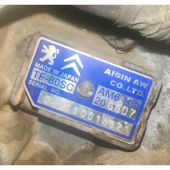 Recambio de caja cambios para peugeot 607 (s2) básico referencia OEM IAM 20GG07 AUTO B 181.000KM