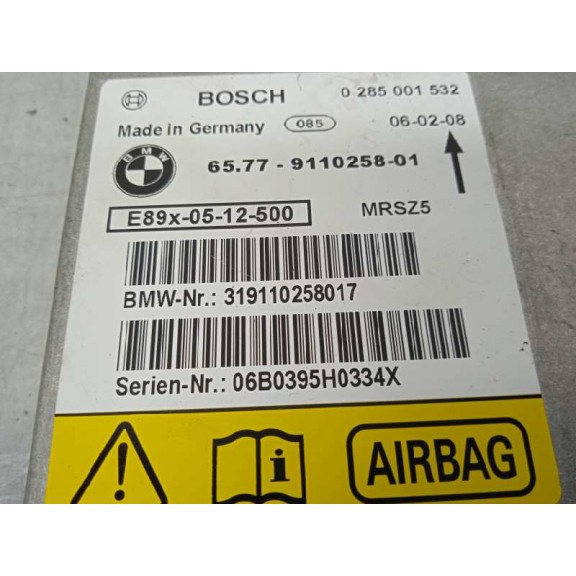 Recambio de centralita airbag para bmw serie 1 berlina (e81/e87) 118d referencia OEM IAM 65779110258 9110258 319110258017