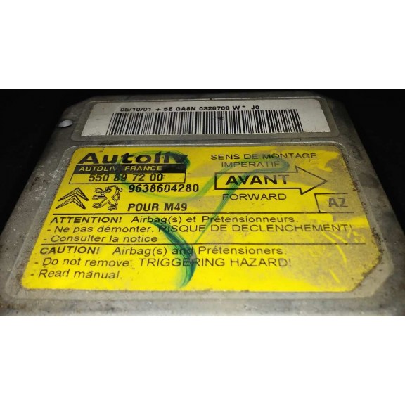 Recambio de centralita airbag para citroën berlingo 2.0 hdi sx familiar referencia OEM IAM 9638604280  