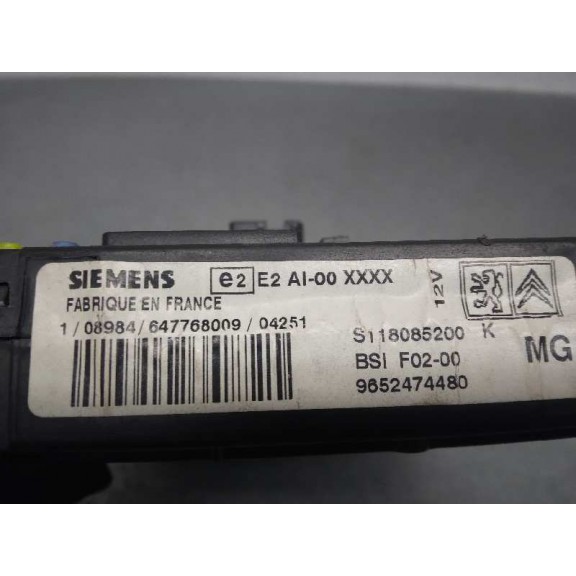 Recambio de centralita bsi para citroën c2 audace referencia OEM IAM 9652474480 S118085200 