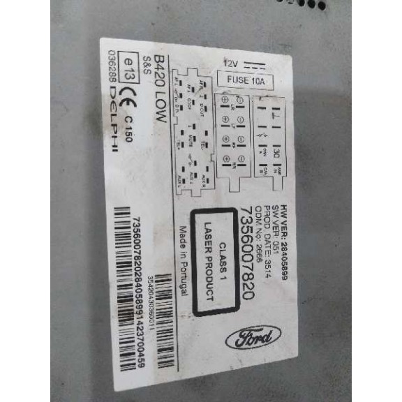 Recambio de sistema audio / radio cd para ford ka (ccu) grand prix iii referencia OEM IAM 7356007820  