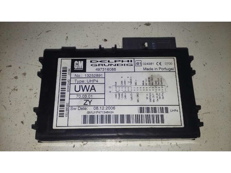Recambio de modulo electronico para opel astra h ber. cosmo referencia OEM IAM 13252891  BLUETOOTH