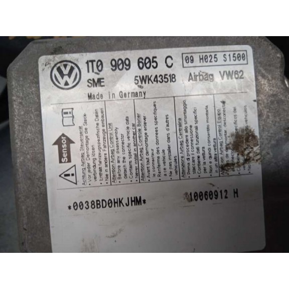 Recambio de kit airbag para volkswagen touran (1t1) trendline referencia OEM IAM 1T0909605C  