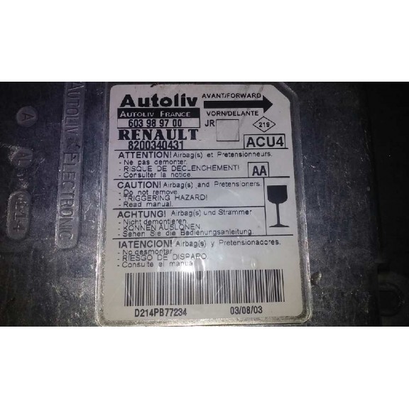 Recambio de centralita airbag para renault scenic ii 1.9 dci diesel referencia OEM IAM 603989700  
