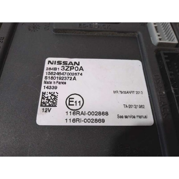 Recambio de caja reles / fusibles para nissan pulsar (c13) acenta referencia OEM IAM 284B13ZP0A S180192372A CHECK CONTROL
