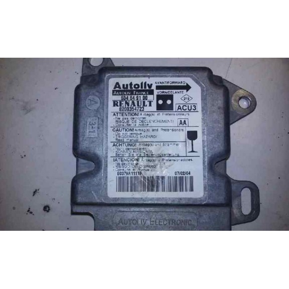 Recambio de centralita airbag para renault kangoo (f/kc0) 1.5 dci diesel referencia OEM IAM 8200354723 AUTOLIV 