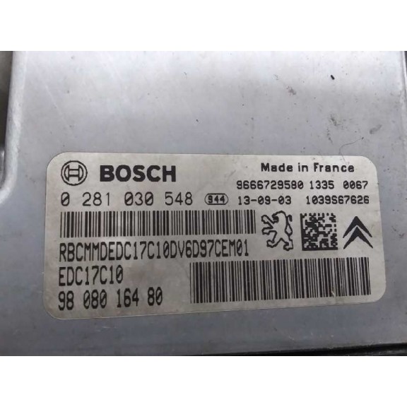 Recambio de centralita motor uce para citroën c4 picasso attraction referencia OEM IAM 0281030548  