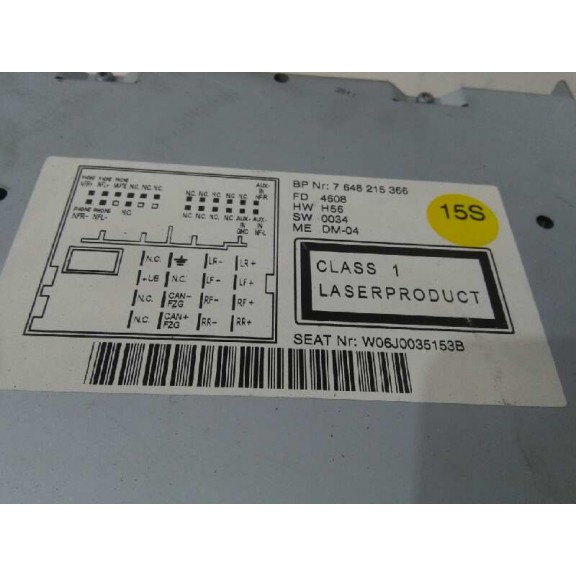 Recambio de sistema audio / radio cd para seat ibiza sc (6j1) stylance / style referencia OEM IAM 6J0035153B  