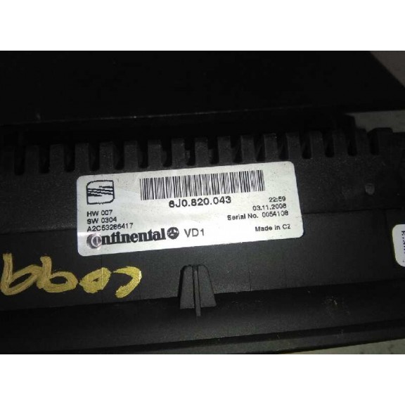 Recambio de mando climatizador para seat ibiza sc (6j1) stylance / style referencia OEM IAM 6J0820043  