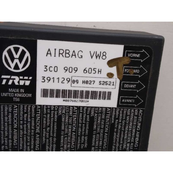 Recambio de kit airbag para seat leon (1p1) reference referencia OEM IAM 1P0857067 SIN PRETENSORES 