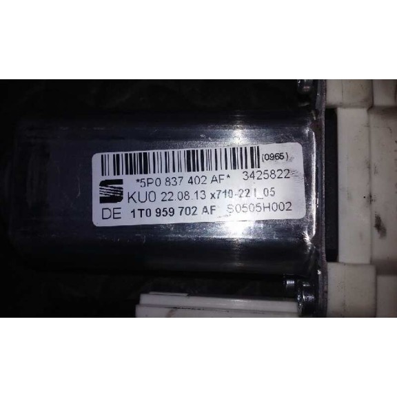 Recambio de motor elevalunas delantero derecho para seat altea xl (5p5) reference referencia OEM IAM 5P0837402AF  