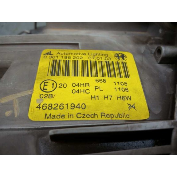 Recambio de faro derecho para alfa romeo 147 (190) 1.9 jtd distinctive referencia OEM IAM 468261940 0301186202 