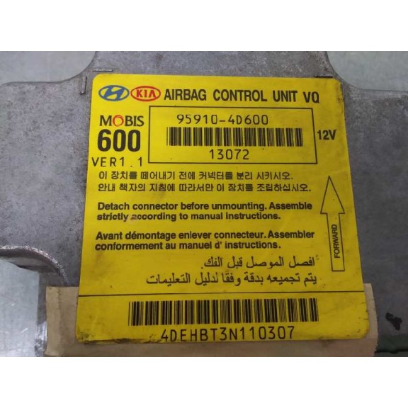 Recambio de centralita airbag para kia carnival 2.9 crdi vgt active referencia OEM IAM 959104D600  