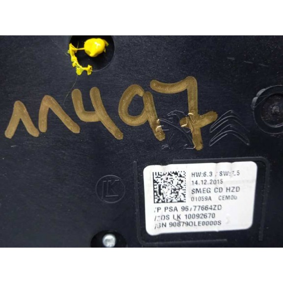 Recambio de sistema audio / radio cd para peugeot 308 gti referencia OEM IAM 96777664ZD 96777664ZD PANEL CONTROL