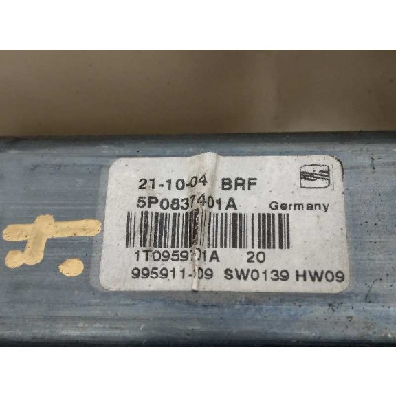 Recambio de elevalunas delantero izquierdo para seat toledo (5p2) stylance / style referencia OEM IAM 5P0837401A  