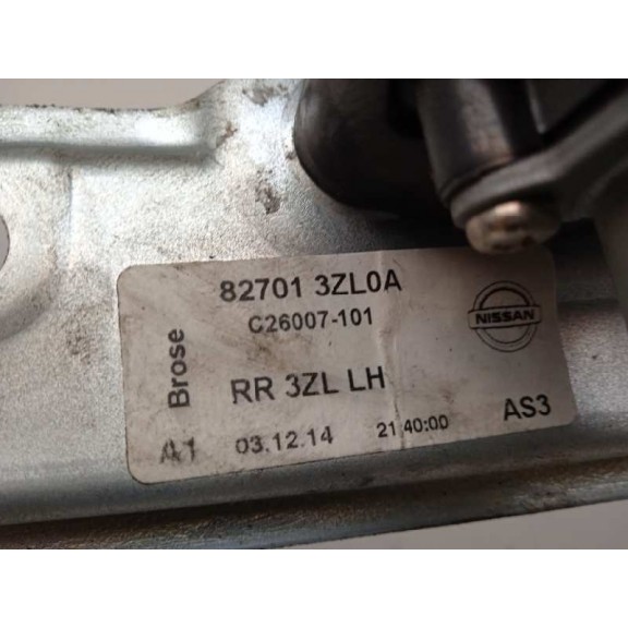 Recambio de elevalunas trasero izquierdo para nissan pulsar (c13) acenta referencia OEM IAM 827013ZL0A  2 PINS