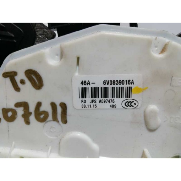 Recambio de cerradura puerta trasera derecha para skoda fabia ambition referencia OEM IAM 6V0839016A  7 PIN