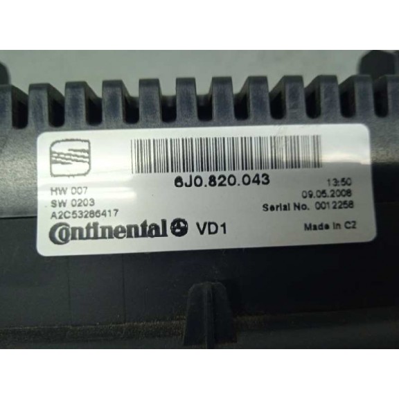 Recambio de mando climatizador para seat ibiza (6j5) stylance / style referencia OEM IAM 6J0820043 6J0820043NEE 