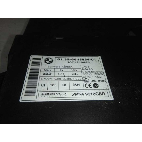 Recambio de modulo electronico para bmw serie 5 berlina (e60) 520d referencia OEM IAM 6135694383401 5WK49513CBR 