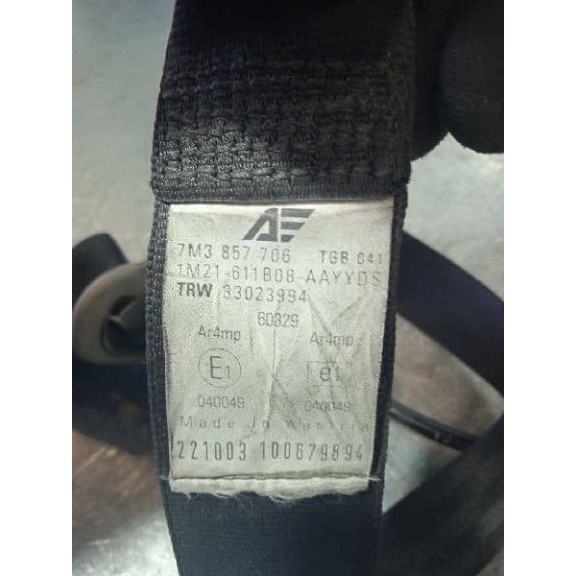 Recambio de cinturon seguridad delantero derecho para ford galaxy (vy) ambiente referencia OEM IAM 7M3857706  