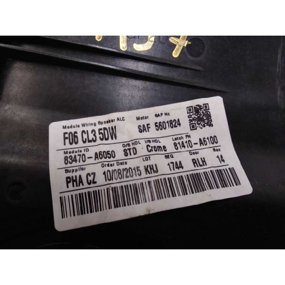 Recambio de elevalunas trasero izquierdo para hyundai i30 (gd) tecno referencia OEM IAM 83470A6050 83450A6010 6 PINS