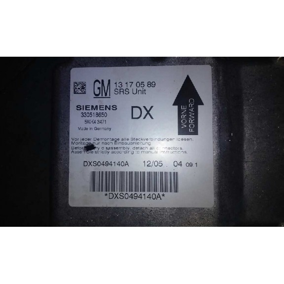 Recambio de centralita airbag para opel vectra c berlina cosmo referencia OEM IAM 13170589  