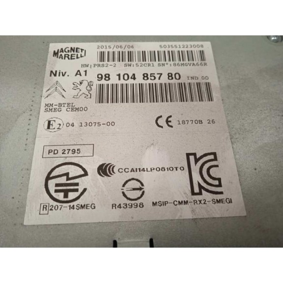 Recambio de sistema audio / radio cd para citroën c4 picasso intensive referencia OEM IAM 9810485780  
