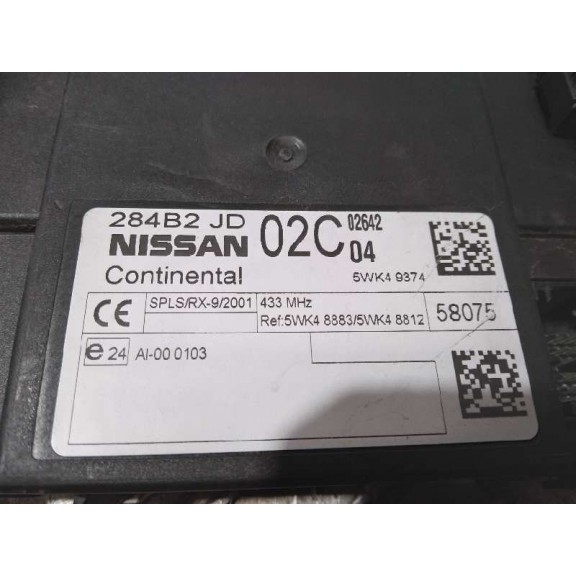 Recambio de modulo electronico para nissan qashqai (j10) acenta referencia OEM IAM 284B2JD02C 5WK48883 