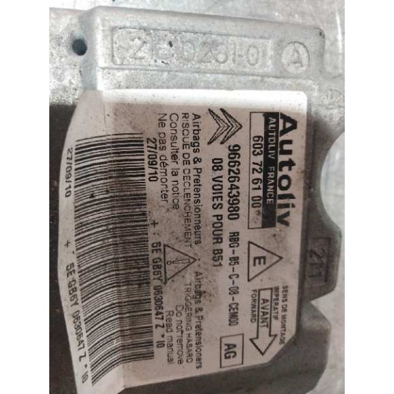 Recambio de centralita airbag para citroën c4 berlina vtr plus referencia OEM IAM 9662643980  