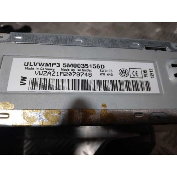 Recambio de sistema audio / radio cd para volkswagen polo (6r1) referencia OEM IAM 5M0035156D  