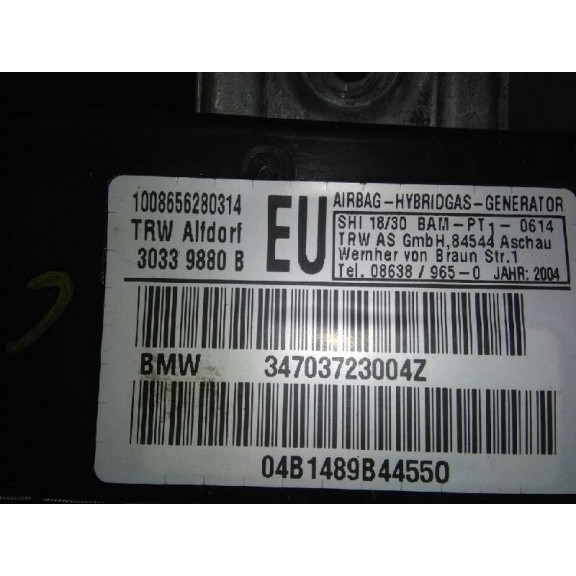 Recambio de airbag lateral delantero derecho para bmw serie 3 berlina (e46) 320d referencia OEM IAM 30339880B 34703723004Z 
