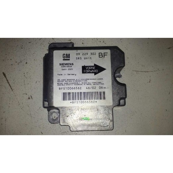 Recambio de centralita airbag para opel astra g berlina club referencia OEM IAM 09229302BF  