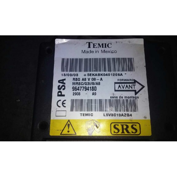 Recambio de centralita airbag para citroën c3 1.4 hdi exclusive referencia OEM IAM 9647794180  