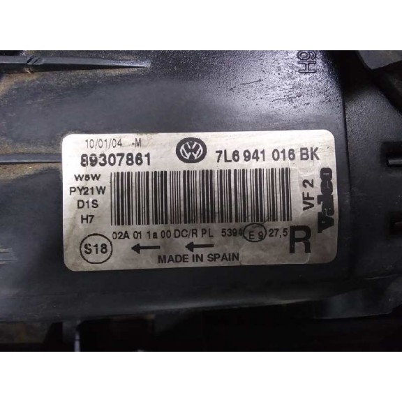 Recambio de faro derecho para volkswagen touareg (7la) tdi r5 referencia OEM IAM 7L6941016BK XENON 