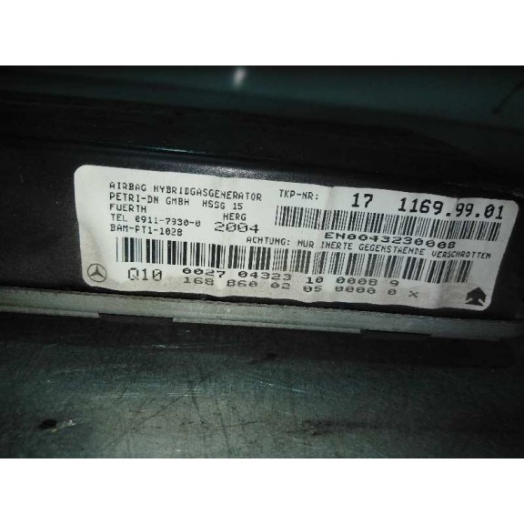 Recambio de airbag delantero derecho para mercedes-benz vaneo (w414) furgoneta compacta referencia OEM IAM 1688600205 RODILLA 
