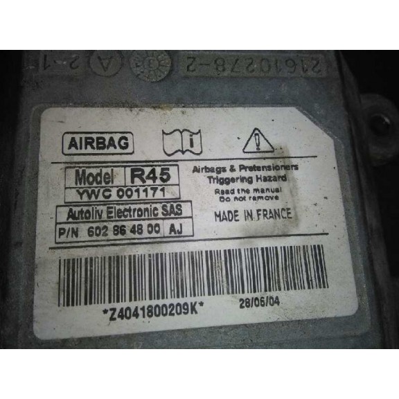 Recambio de centralita airbag para mg serie 45 (t/rt) classic referencia OEM IAM   