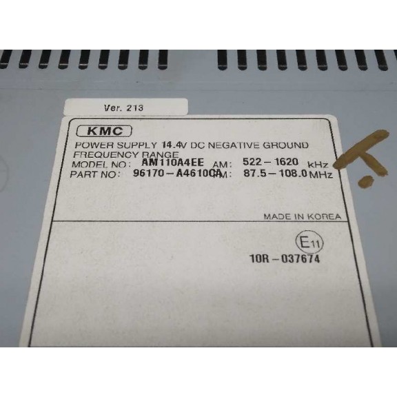 Recambio de sistema audio / radio cd para kia carens ( ) 1.6 gdi cat referencia OEM IAM 96170A4610CA  