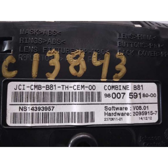 Recambio de cuadro instrumentos para citroën ds5 style referencia OEM IAM 9809756380  