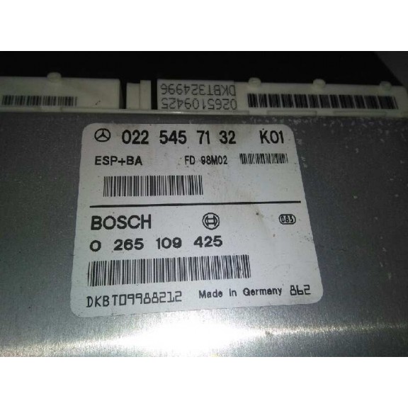 Recambio de centralita abs para mercedes-benz clase a (w168) 160 (168.033) referencia OEM IAM 02254571320265109425  + ESP