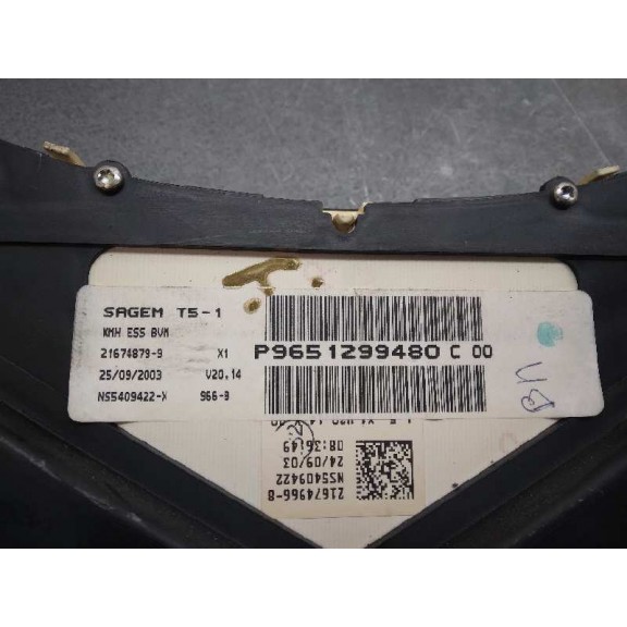 Recambio de cuadro instrumentos para peugeot 307 (s1) xs referencia OEM IAM P9651299480 9651299480 