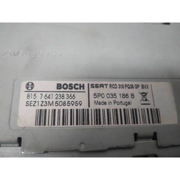 Recambio de sistema audio / radio cd para seat leon (1p1) reference copa referencia OEM IAM 5P0035186B  