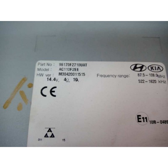Recambio de sistema audio / radio cd para hyundai elantra (ad)(2016) klass referencia OEM IAM 96170F2710UAT  