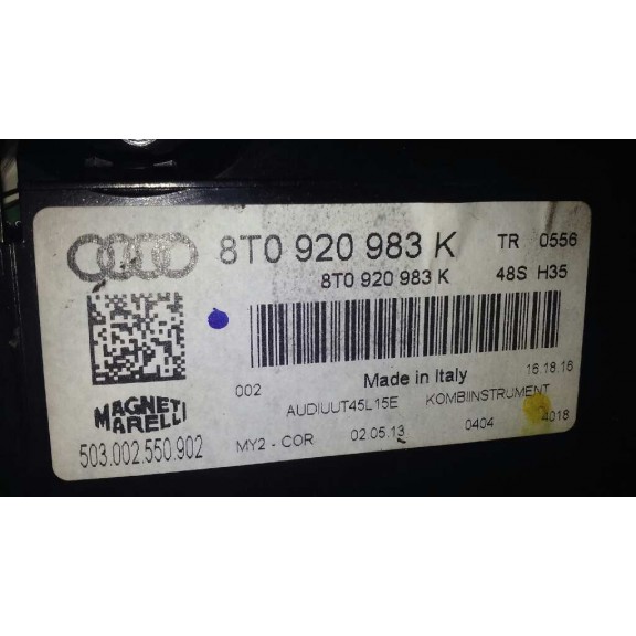 Recambio de cuadro instrumentos para audi a5 sportback (8t) 1.8 tfsi (125kw) referencia OEM IAM 8T0920983K  
