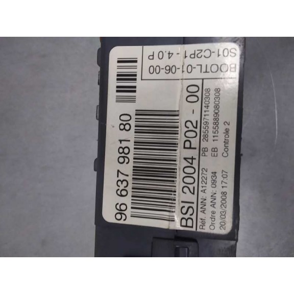 Recambio de centralita bsi para peugeot 308 confort referencia OEM IAM 9663798180  