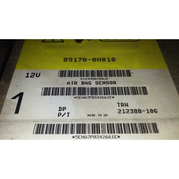 Recambio de centralita airbag para peugeot 107 urban referencia OEM IAM 891700H010  