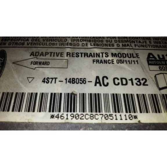 Recambio de centralita airbag para ford mondeo turnier (ge) futura referencia OEM IAM 4S7T14B05AC  