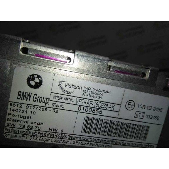 Recambio de sistema audio / radio cd para bmw serie 3 berlina (e90) 320d referencia OEM IAM  VISTEON BOTON TOCADO