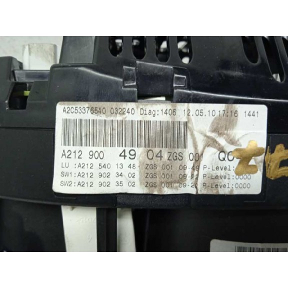 Recambio de cuadro instrumentos para mercedes-benz clase clk (w207) coupe 2.1 cdi cat referencia OEM IAM A2129004904  260KMH--60