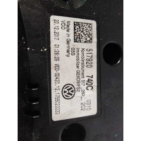 Recambio de cuadro instrumentos para volkswagen golf vii sportsvan 1.0 tsi referencia OEM IAM 517920740C 8 RPM 260 KM