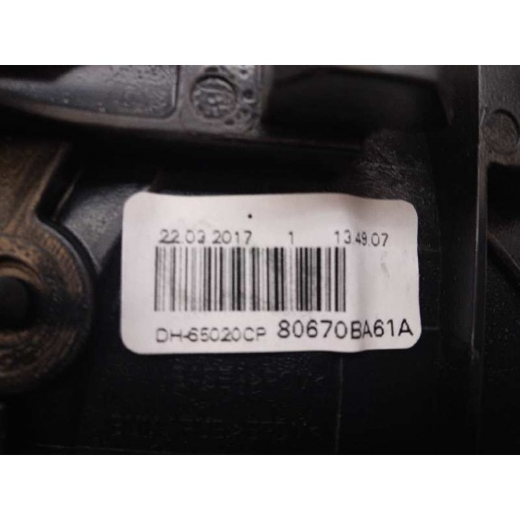 Recambio de maneta interior trasera derecha para nissan juke (f15) acenta referencia OEM IAM 80670BA61A DH65020CP 